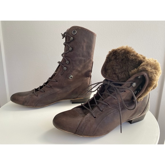 Steve Madden Fur Lined Boho Boot Leather Lace Up Convertible 9 - Picture 7 of 9